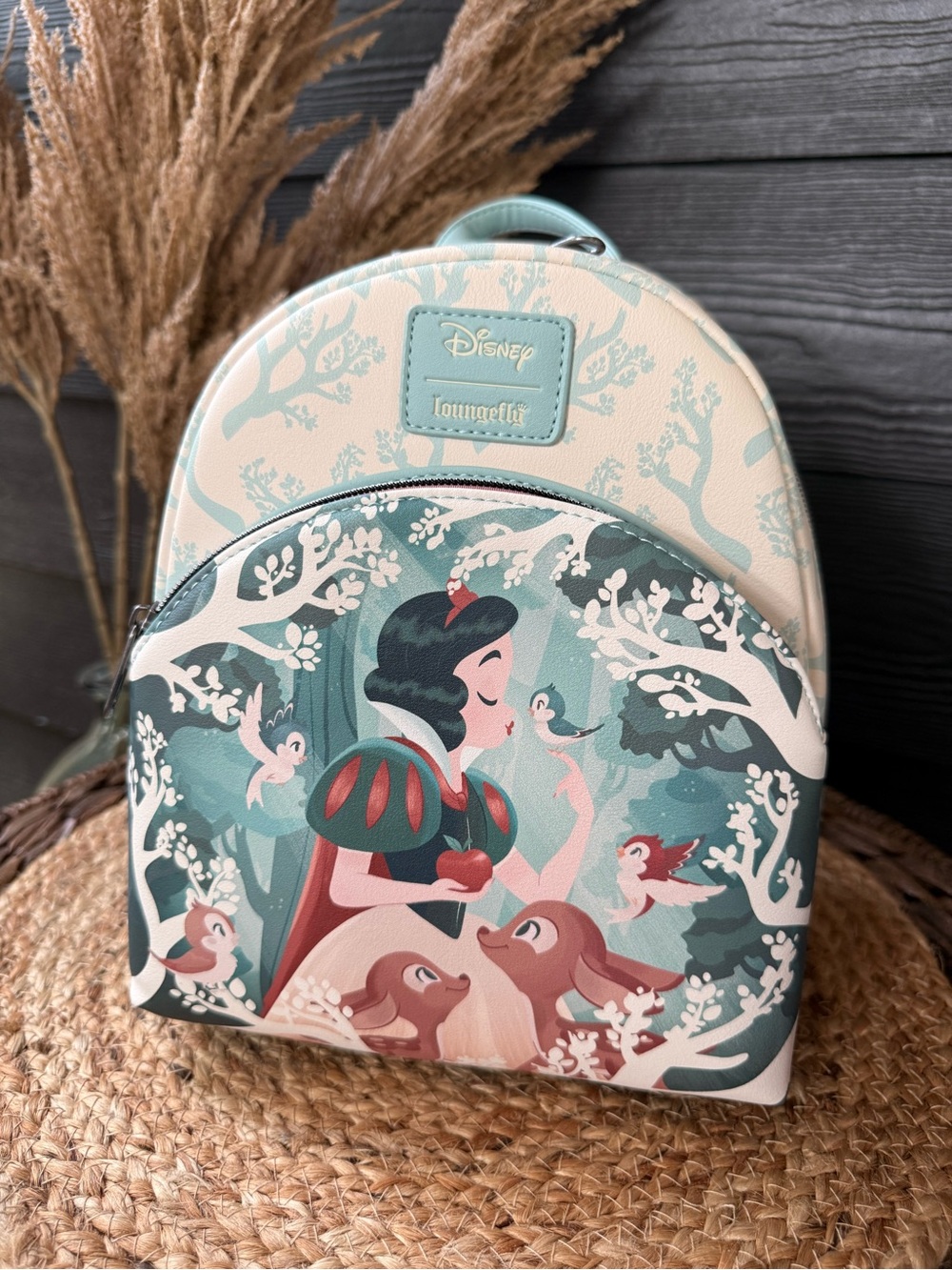 Loungefly Snow White Forest Animals Mini Backpack & Wallet - Teal Cream Red